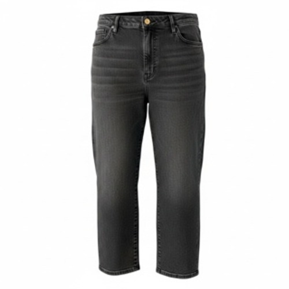 Banana Republic High-Rise Straight Jeans Black Petite 32/14 Ankle Denim‎
